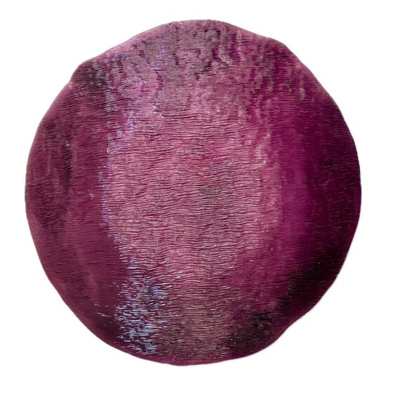 4 Italian Textured Glass 10.5" Dinner Plates Beautiful Amethyst Art Glass NWT - Picture 2 of 6